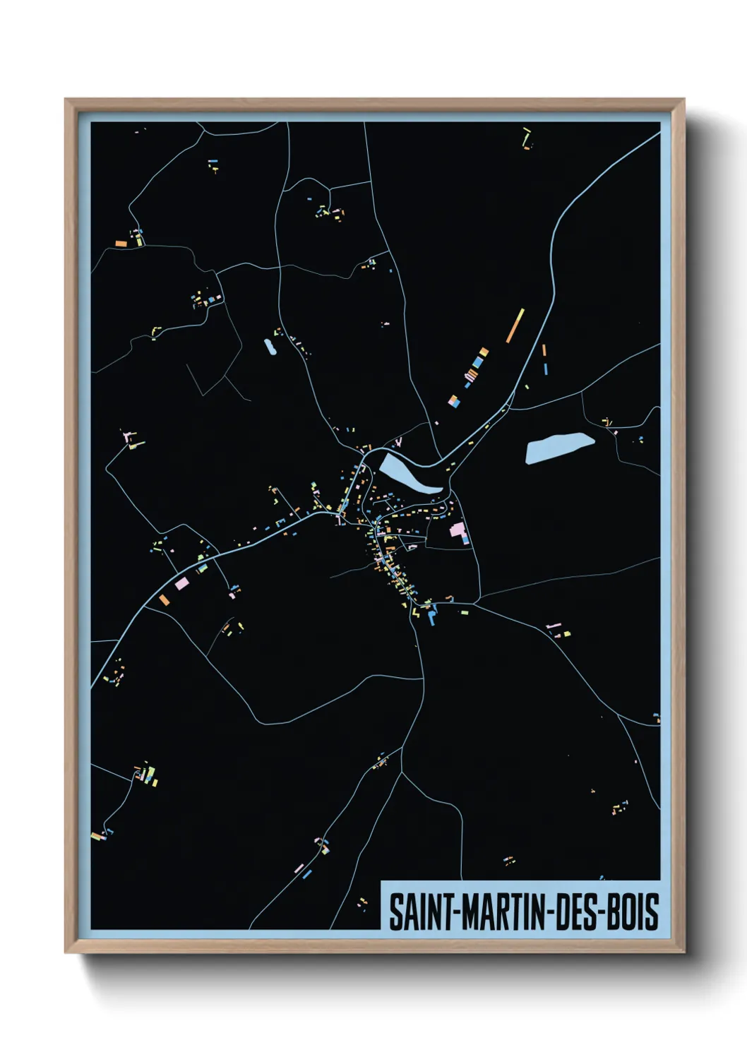 Une affiche de carte sur Saint-Martin-des-Bois