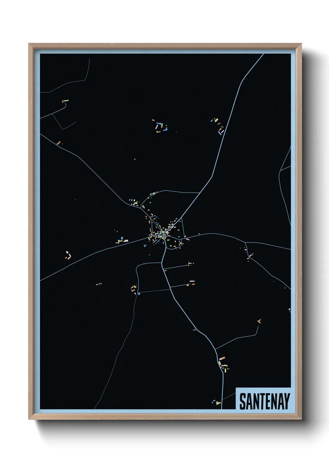 Une affiche de carte sur Santenay