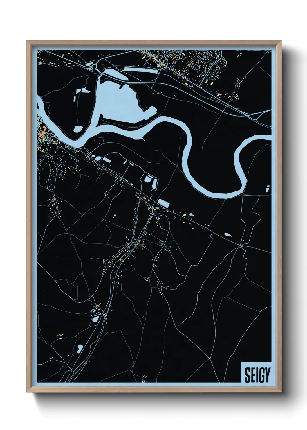 Une affiche de carte sur Seigy