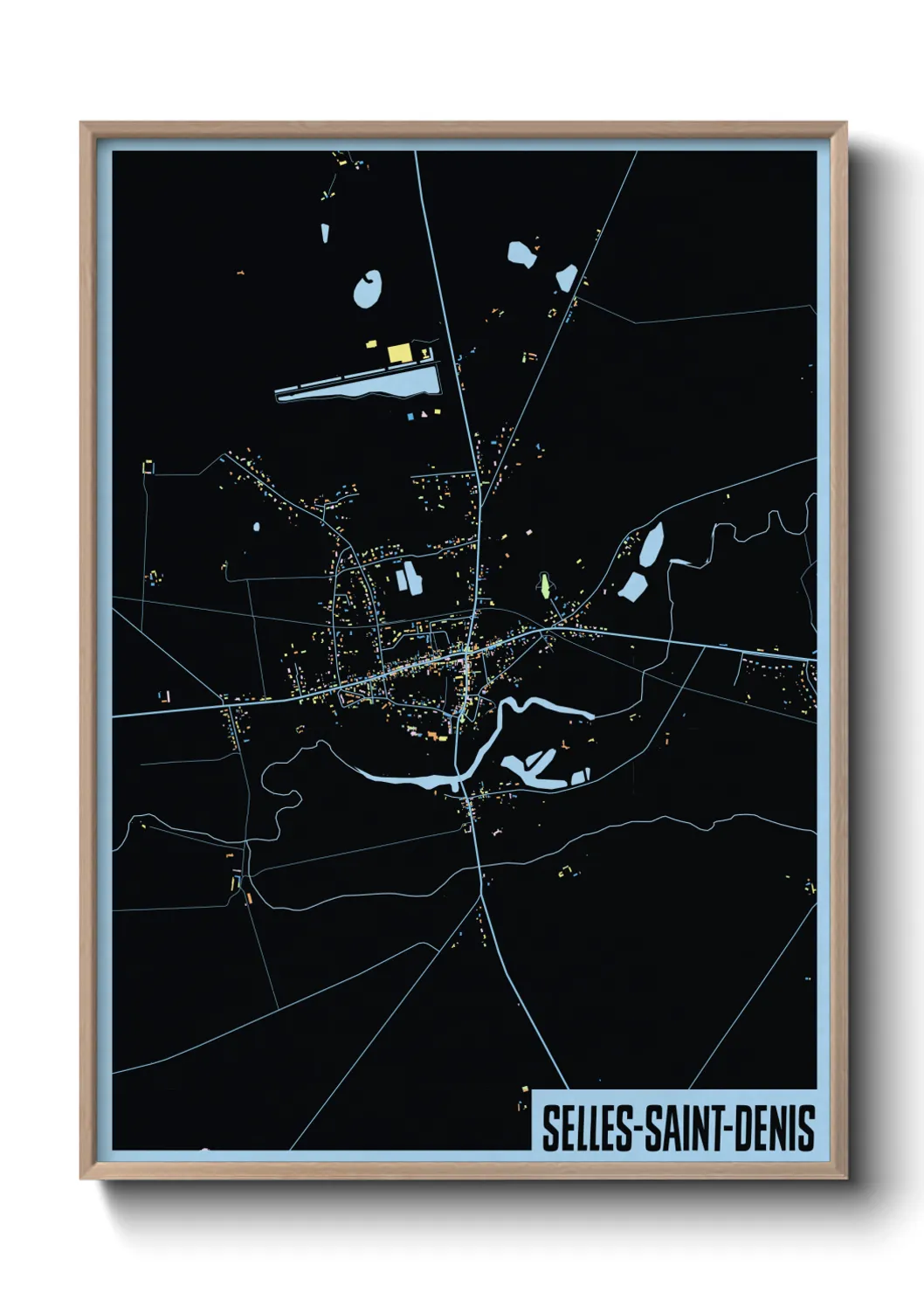 Une affiche de carte sur Selles-Saint-Denis