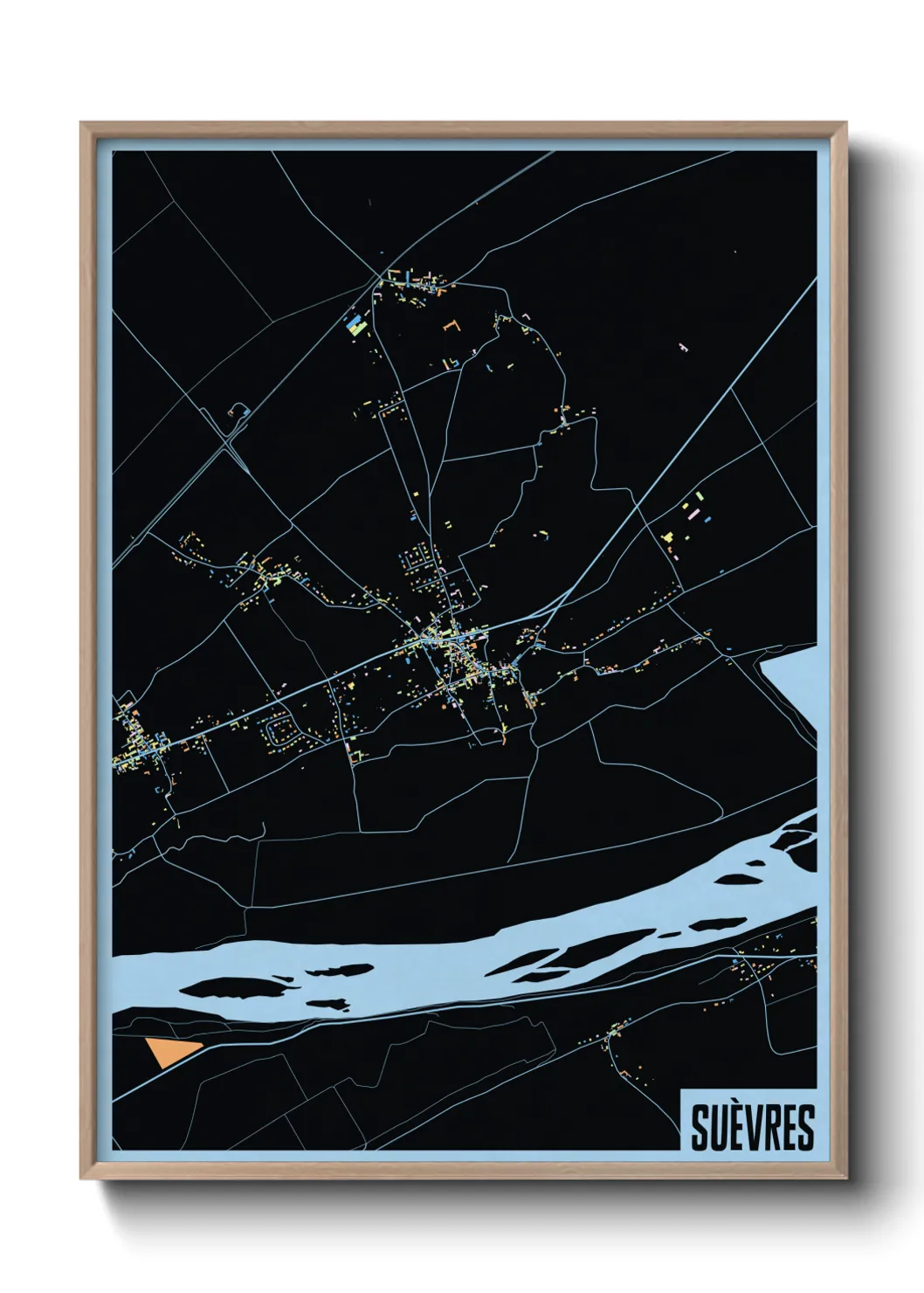 Une affiche de carte sur Suèvres