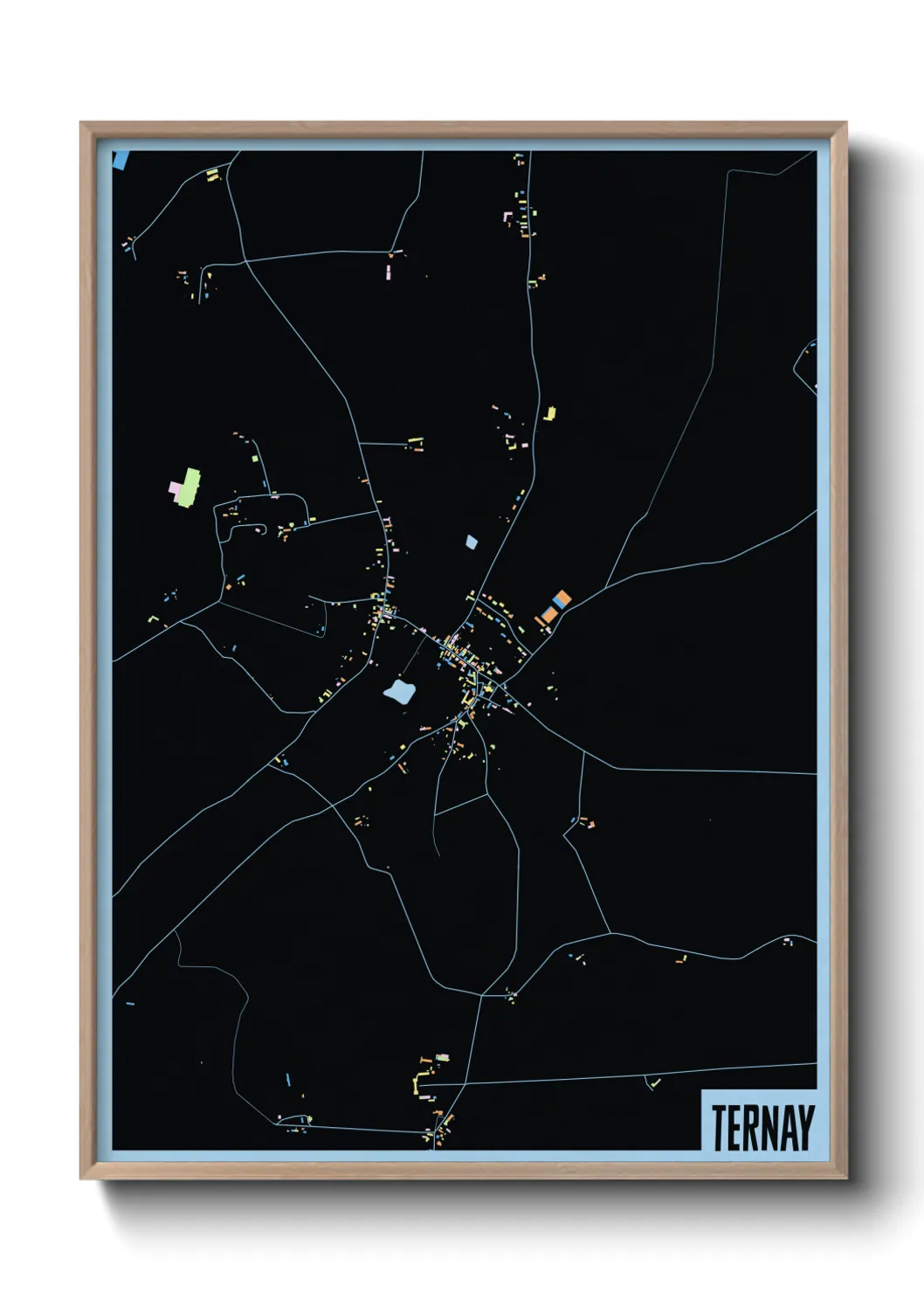 Une affiche de carte sur Ternay