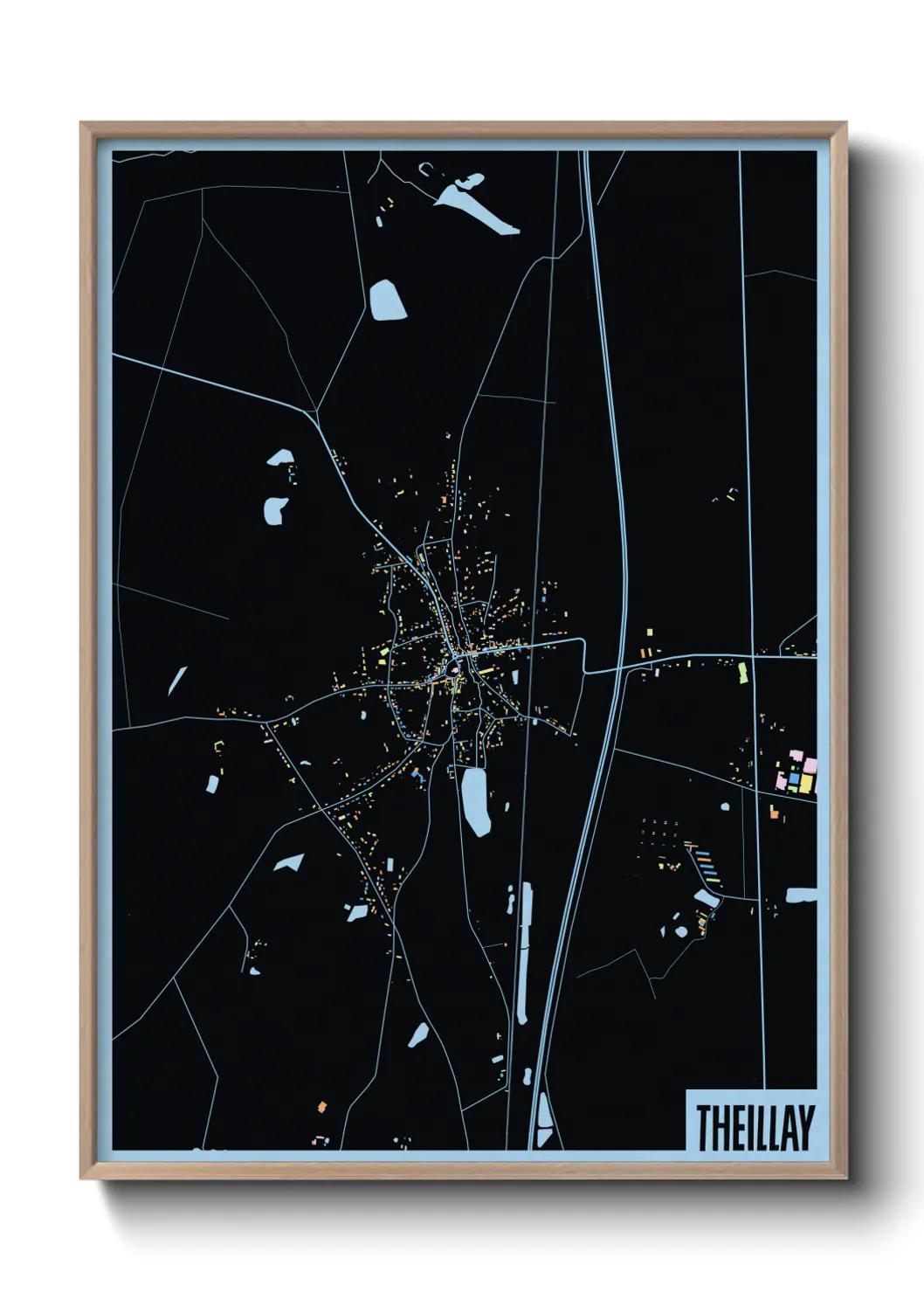 Une affiche de carte sur Theillay