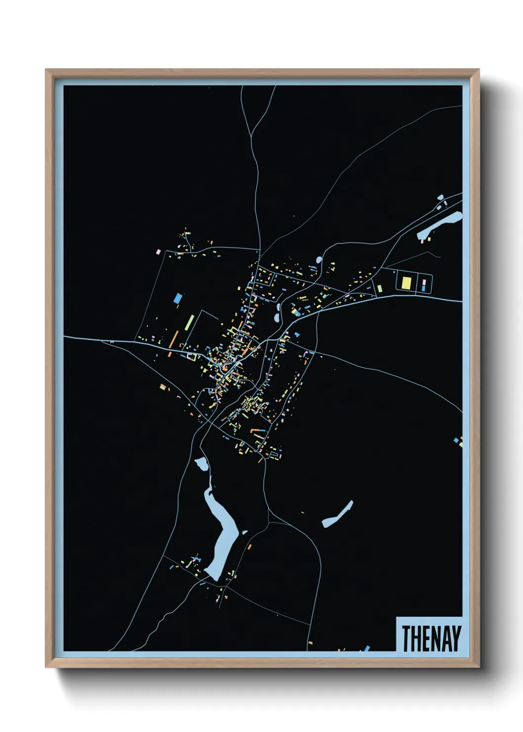 Une affiche de carte sur Thenay