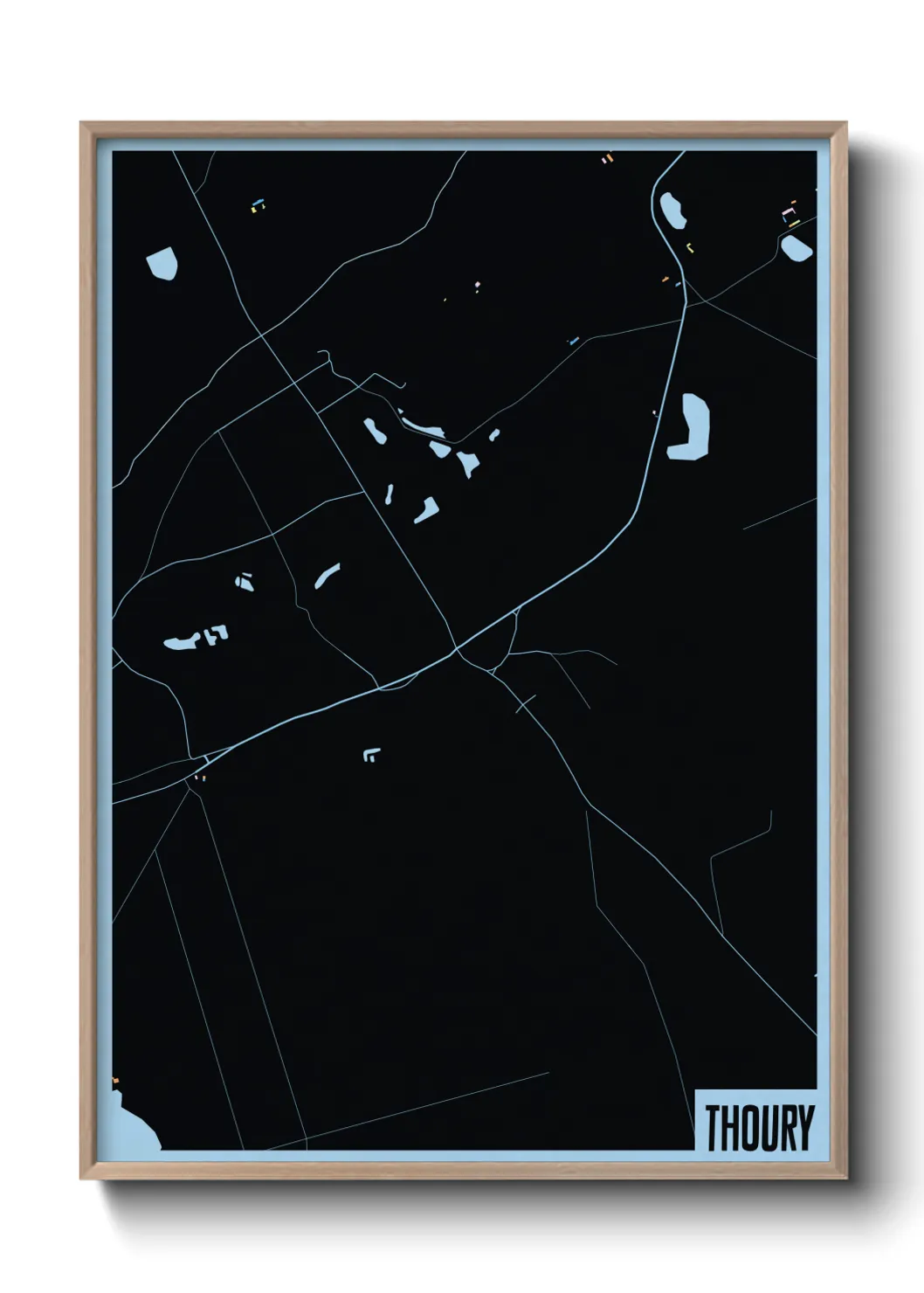 Une affiche de carte sur Thoury