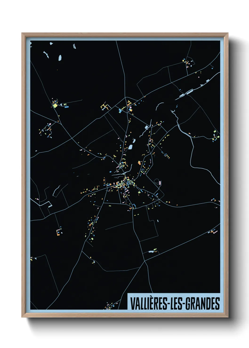 Une affiche de carte sur Vallières-les-Grandes