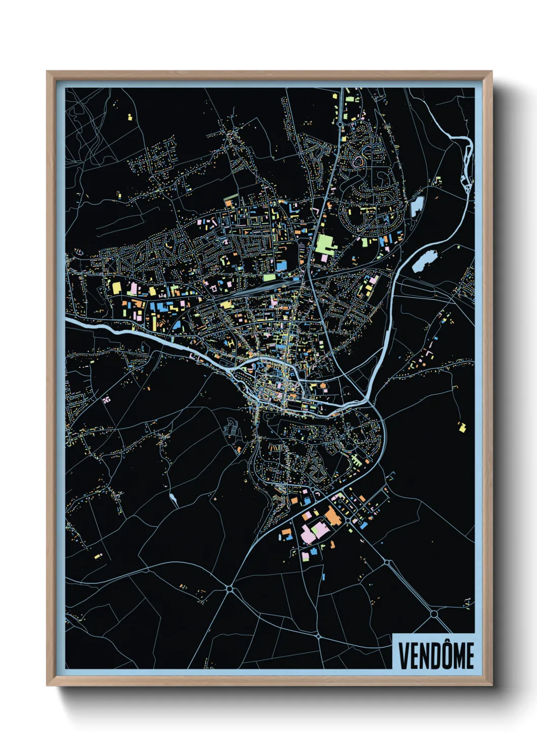 Une affiche de carte sur Vendôme