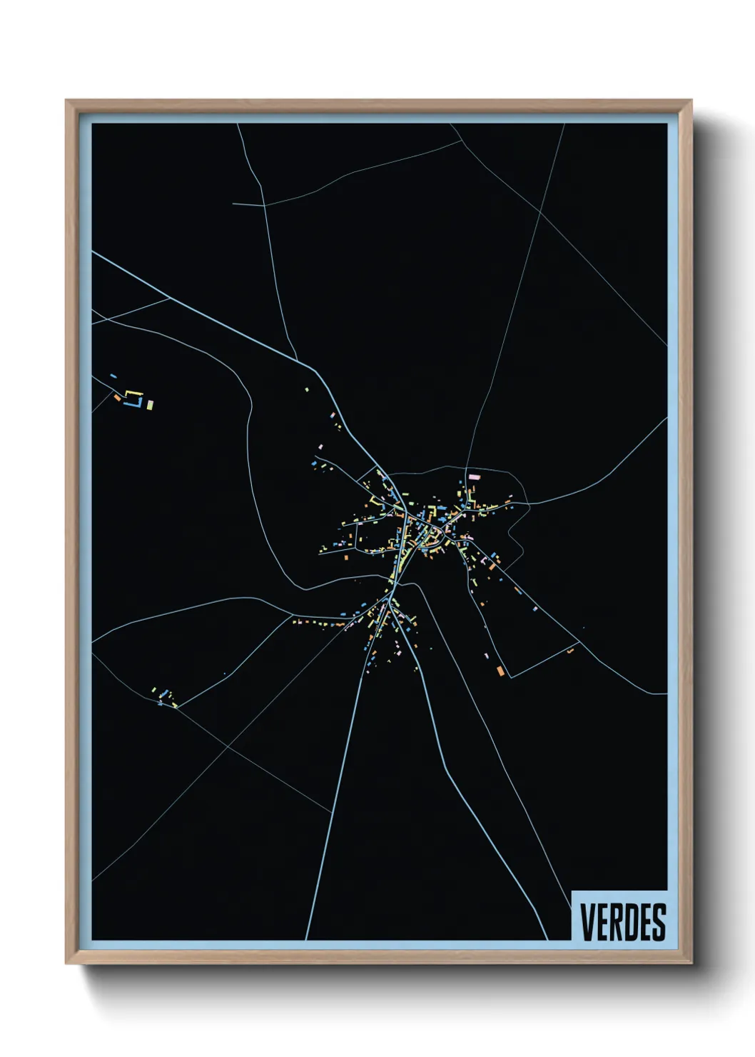 Une affiche de carte sur Verdes