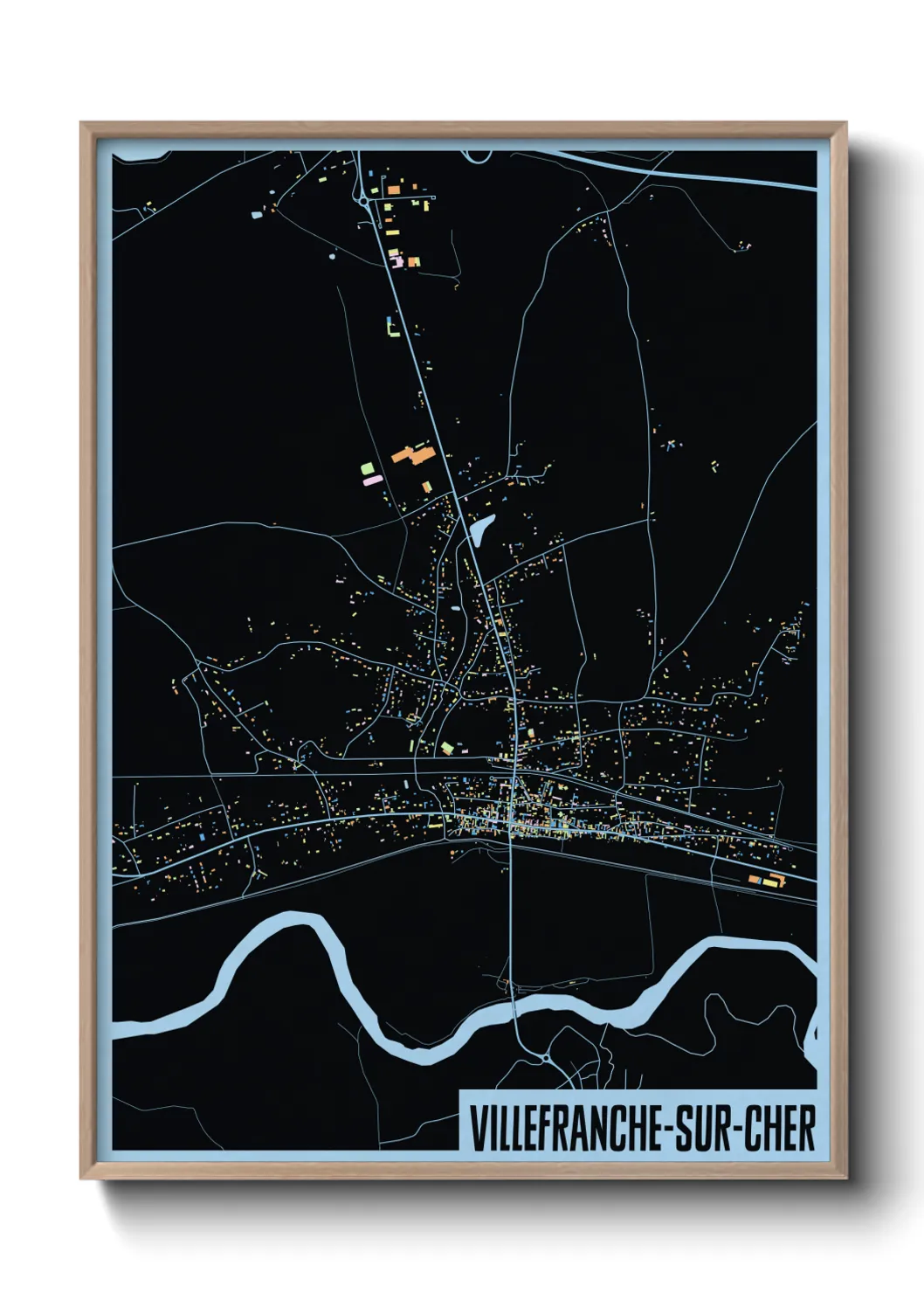 Un poster carteVillefranche-sur-Cher