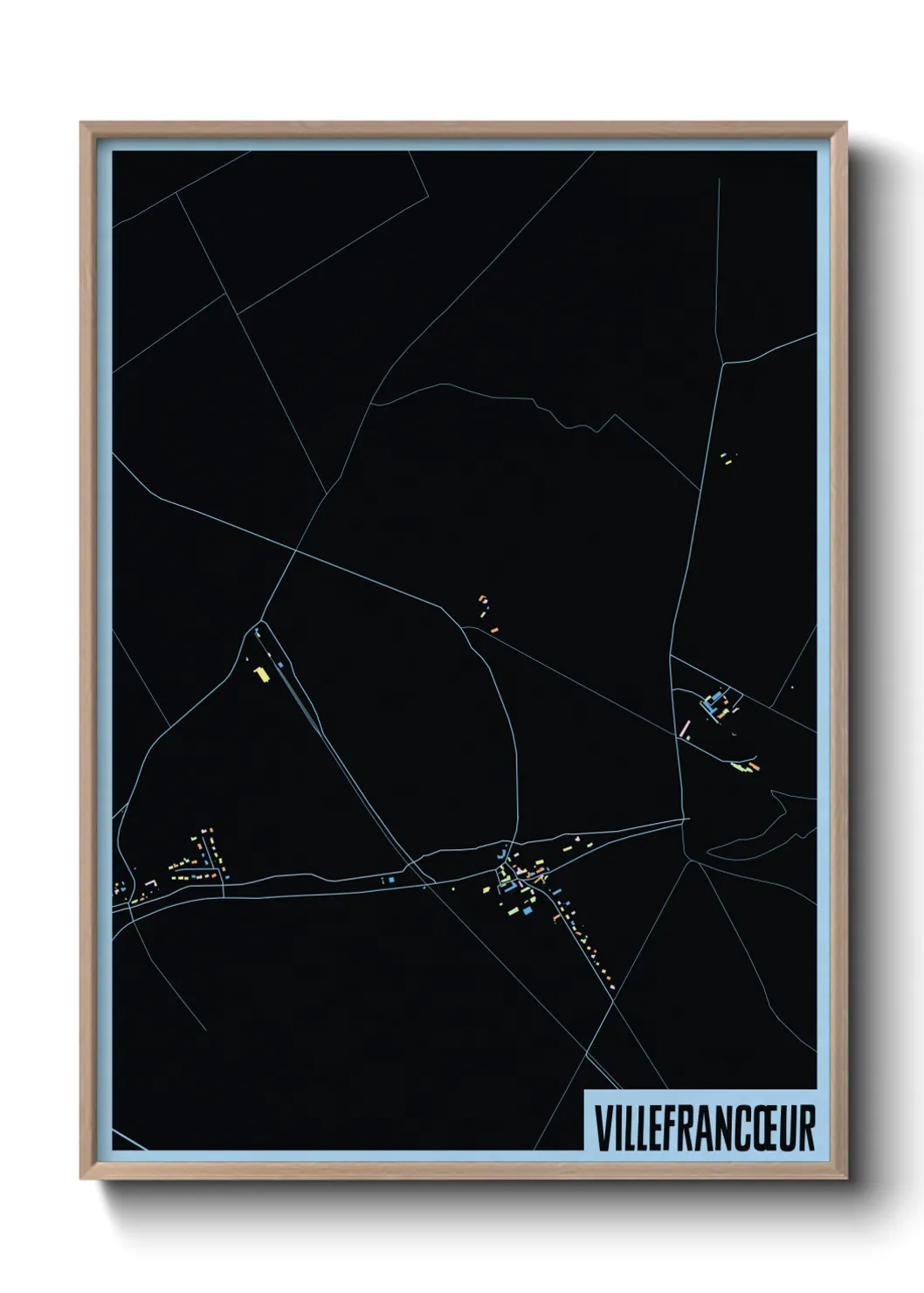 Une affiche de carte sur Villefrancœur