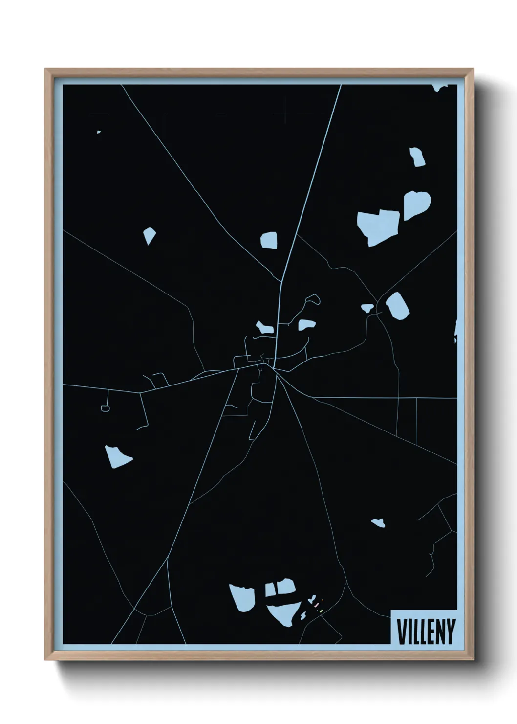 Une affiche de carte sur Villeny