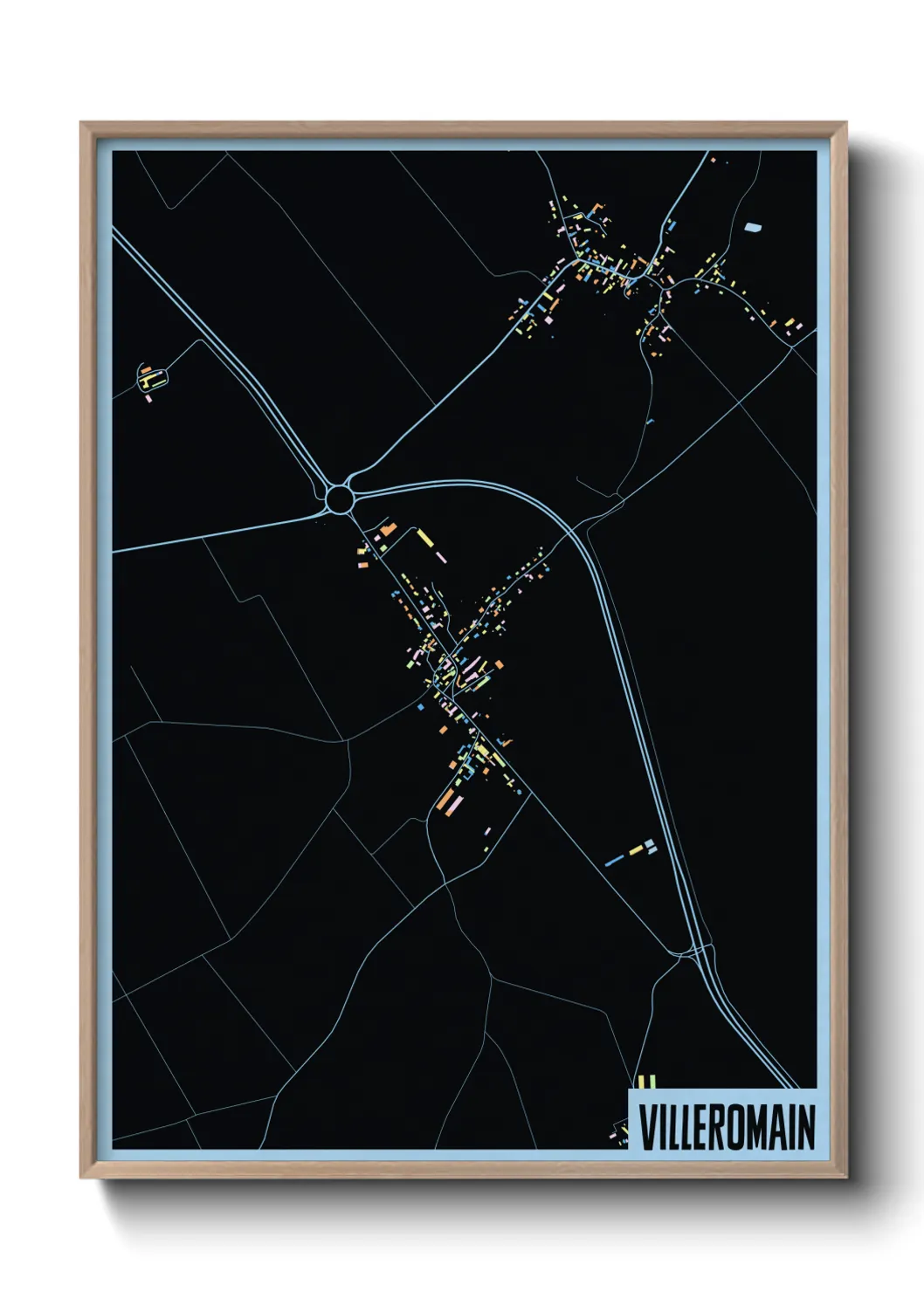 Une affiche de carte sur Villeromain