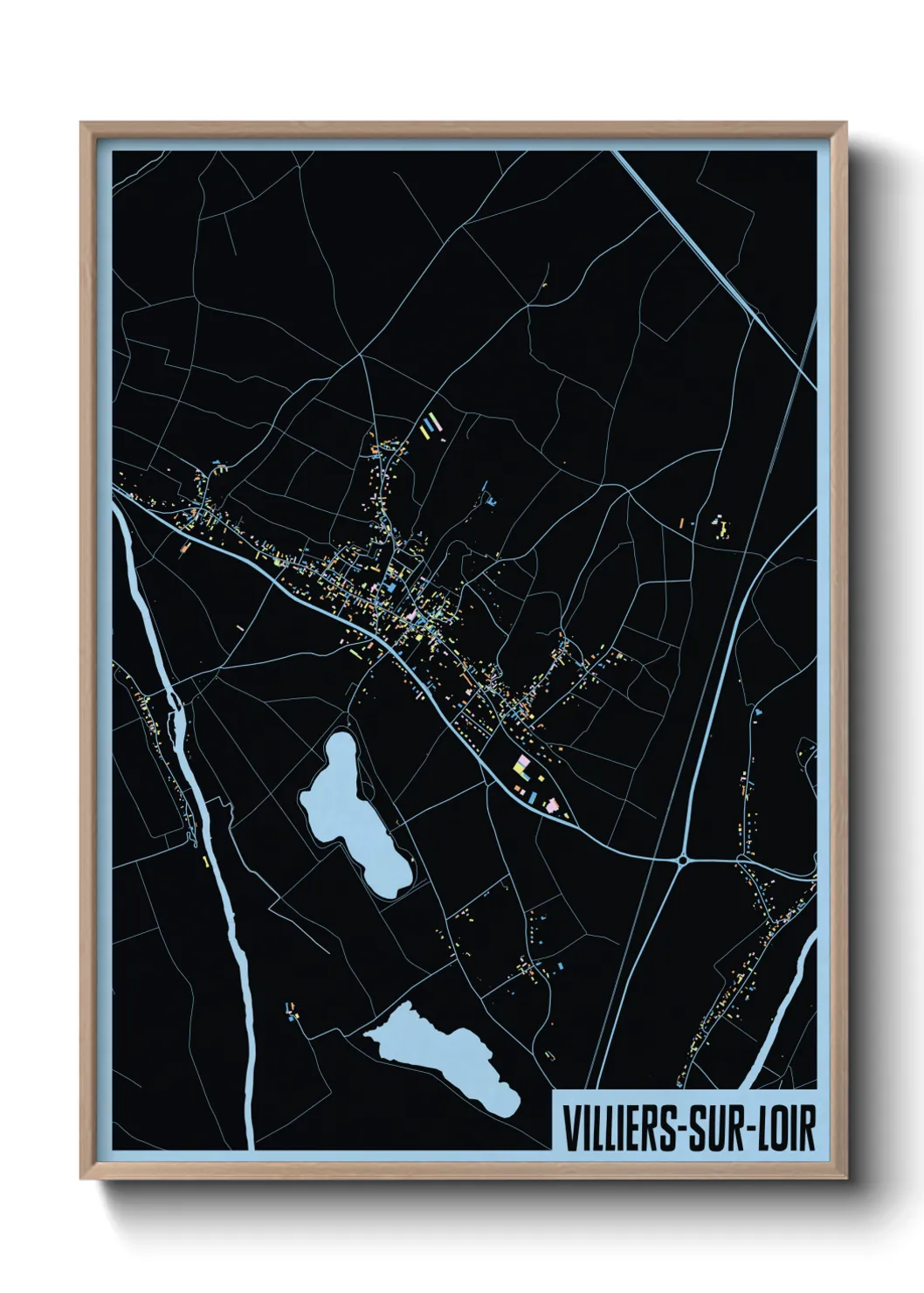 Une affiche de carte sur Villiers-sur-Loir