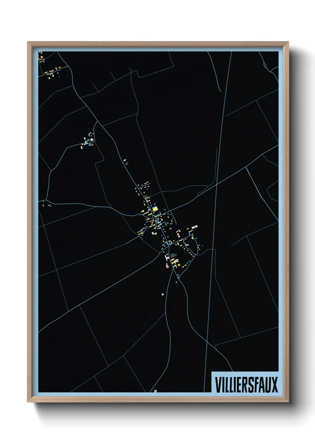 Une affiche de carte sur Villiersfaux