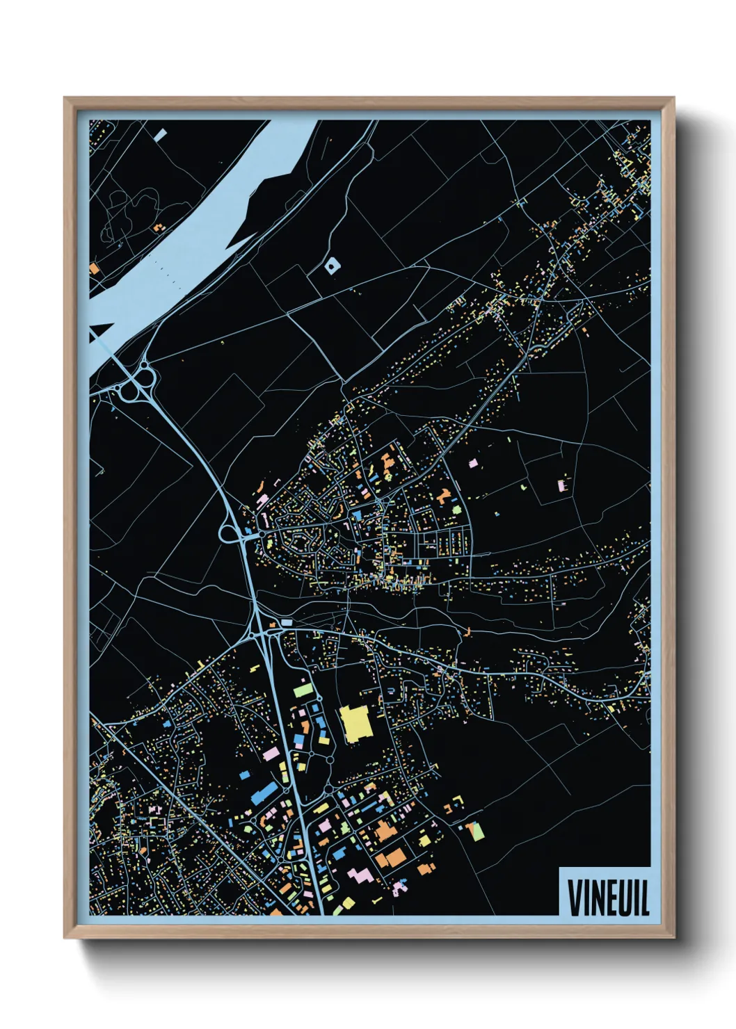 Une affiche de carte sur Vineuil