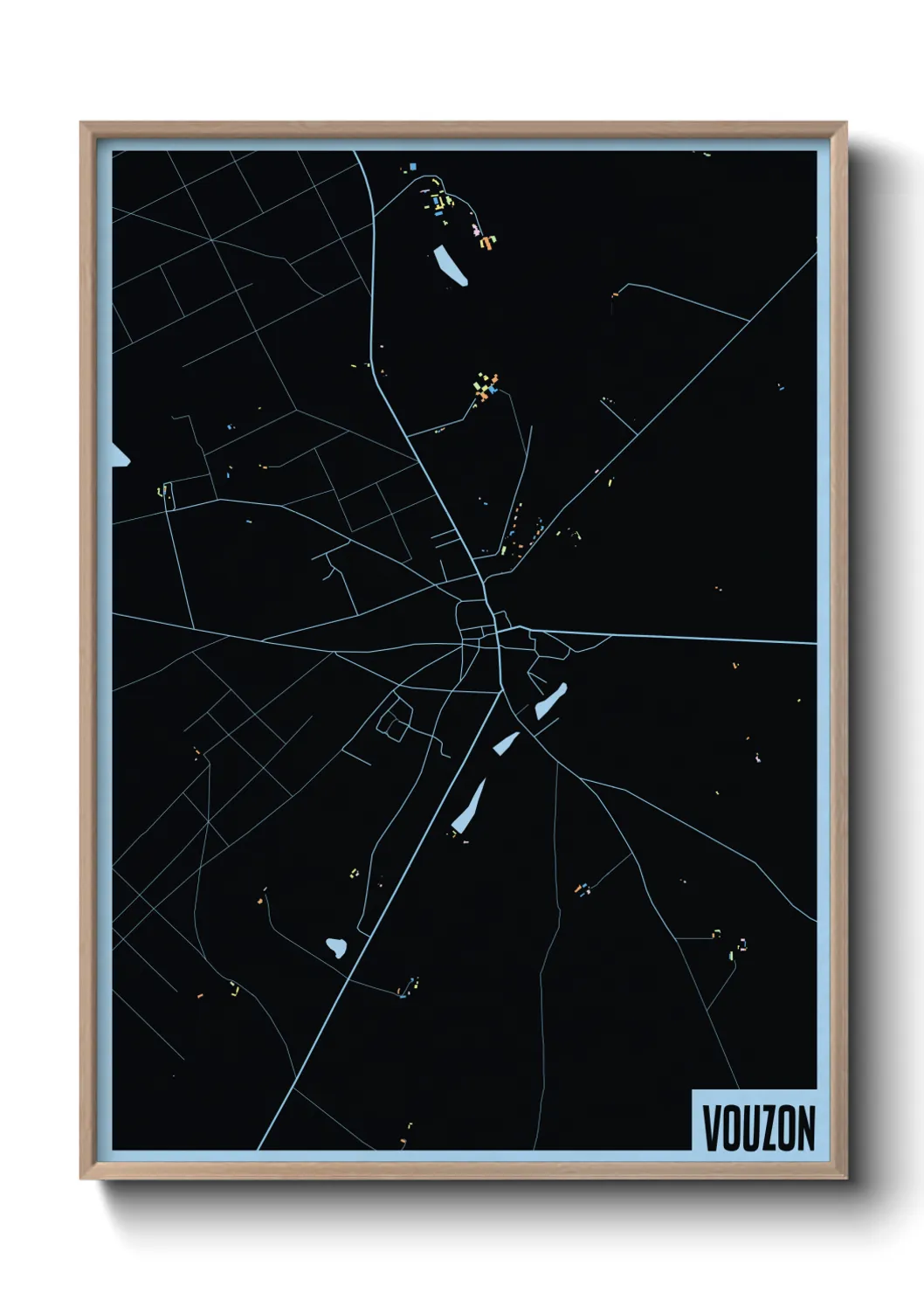 Une affiche de carte sur Vouzon