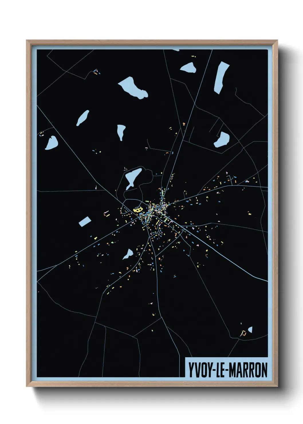 Une affiche de carte sur Yvoy-le-Marron