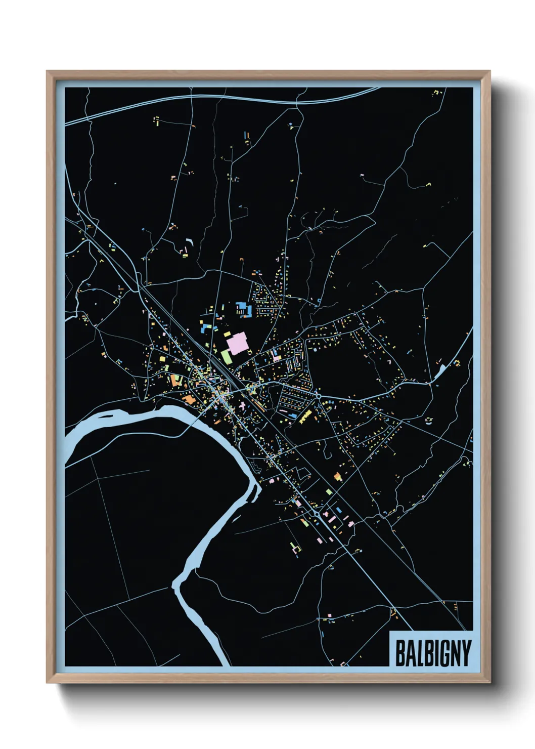 Une affiche de carte sur Balbigny