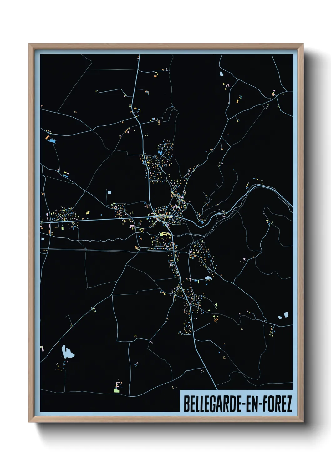 Une affiche de carte sur Bellegarde-en-Forez