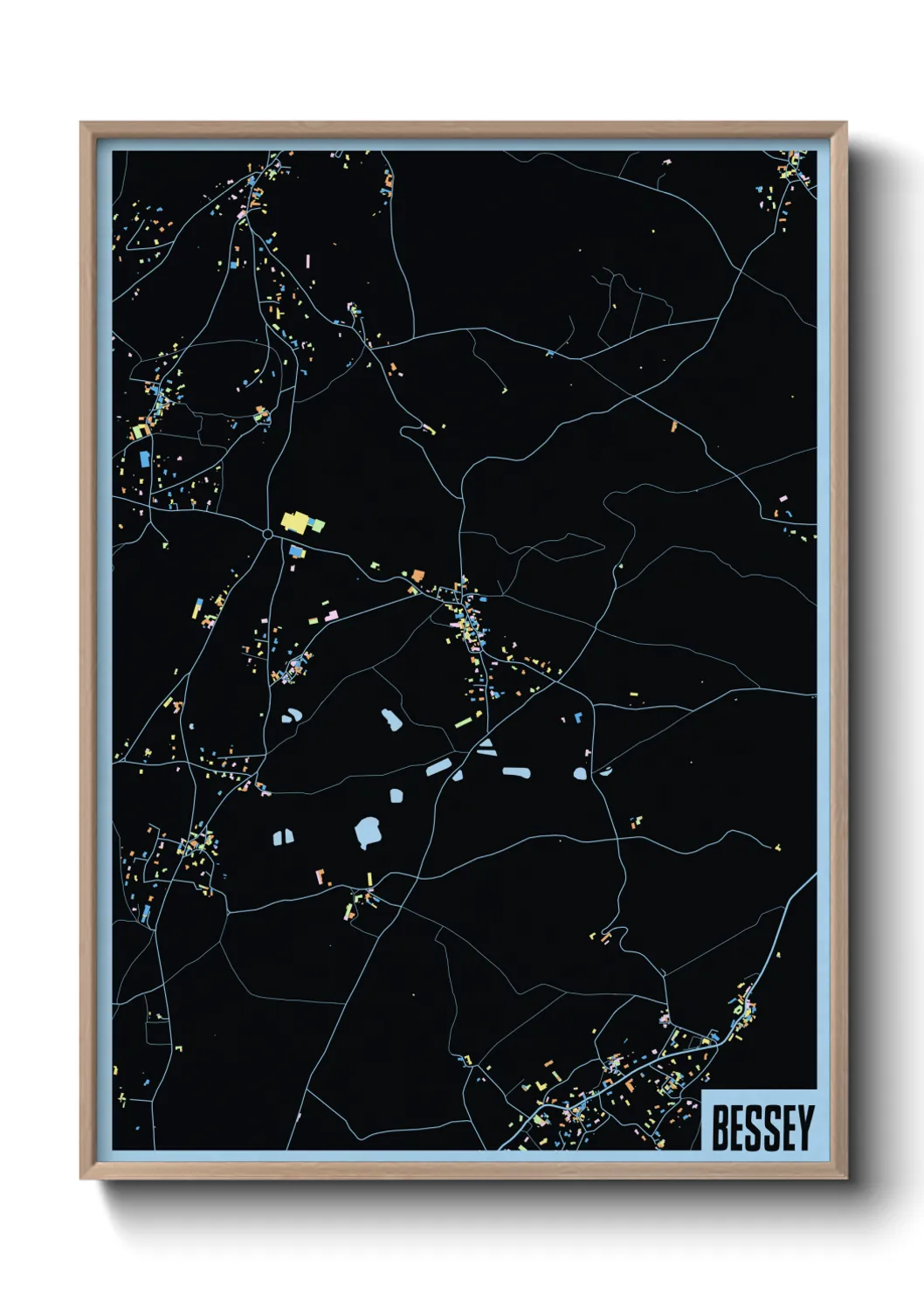 Une affiche de carte sur Bessey