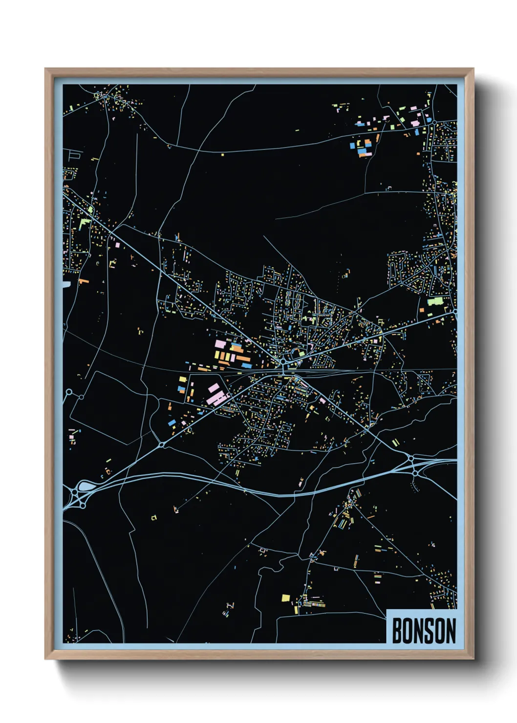 Une affiche de carte sur Bonson