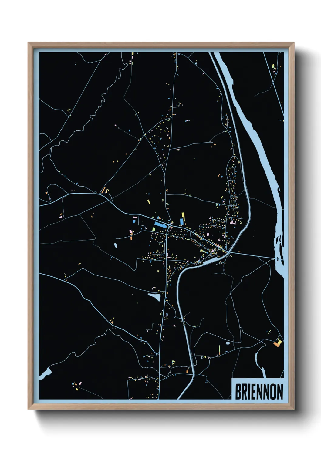 Une affiche de carte sur Briennon