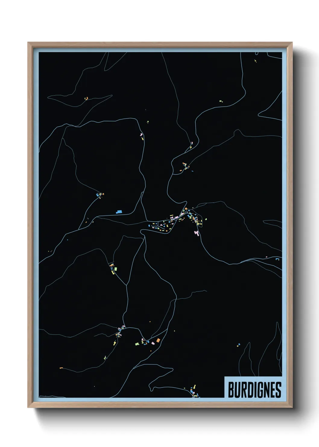 Une affiche de carte sur Burdignes