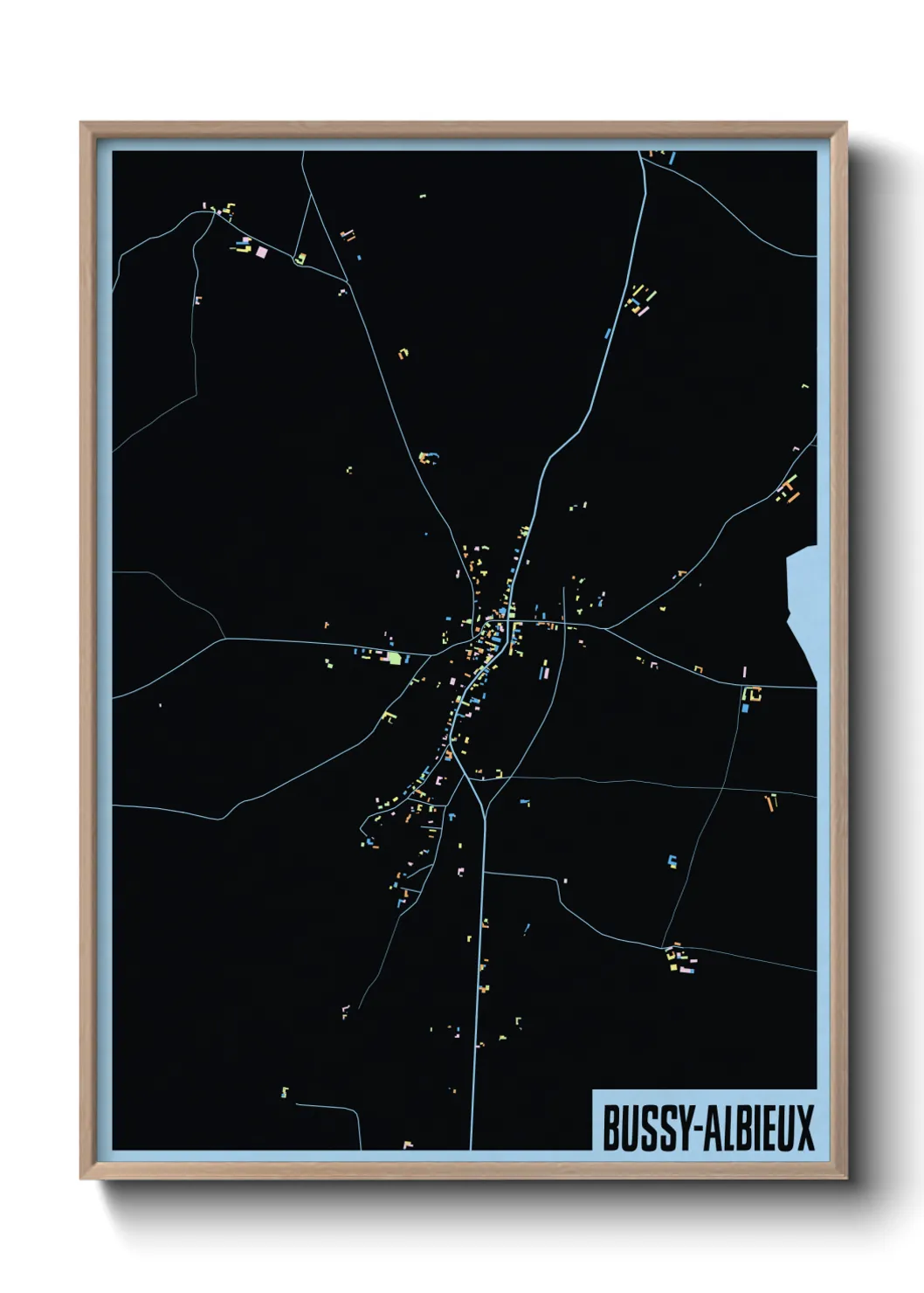 Une affiche de carte sur Bussy-Albieux