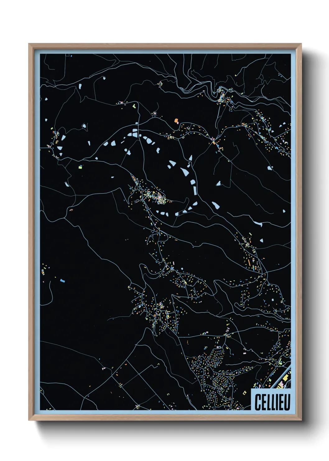 Une affiche de carte sur Cellieu