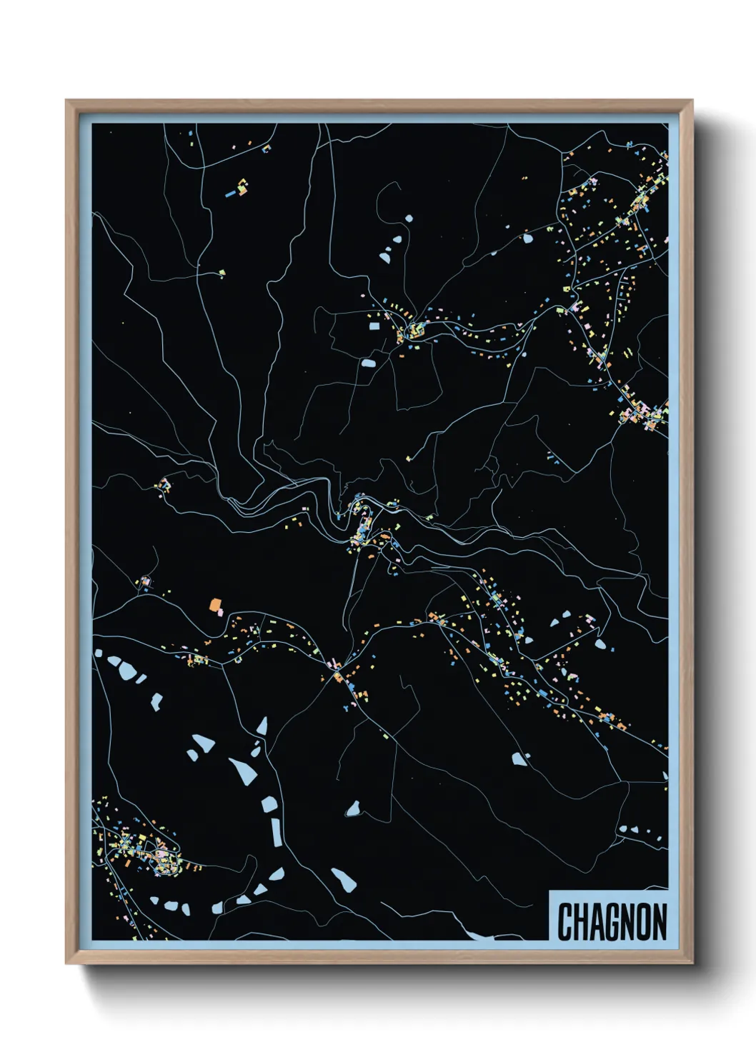 Une affiche de carte sur Chagnon