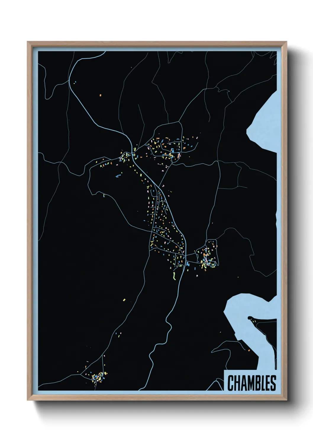 Une affiche de carte sur Chambles