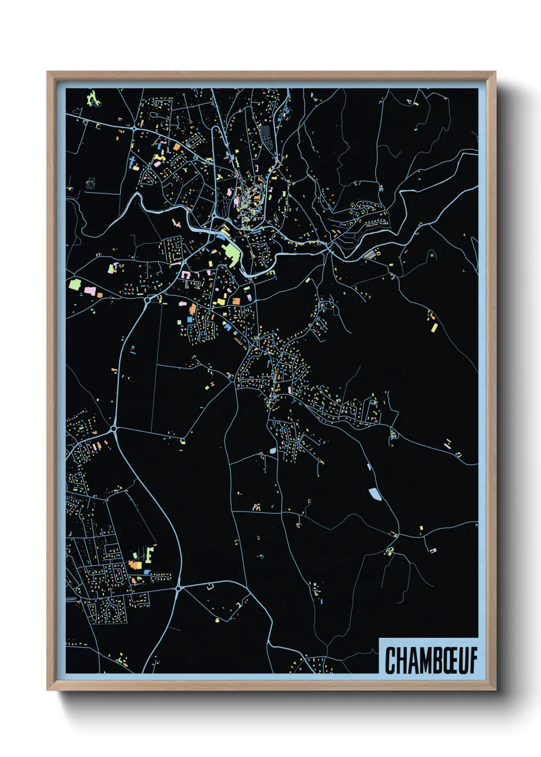 Une affiche de carte sur Chambœuf