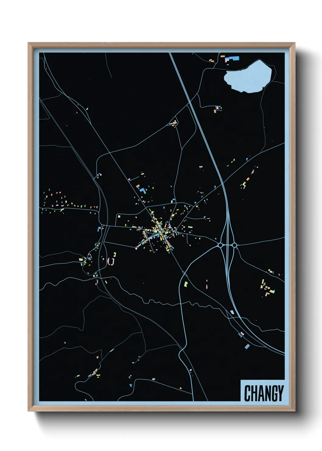 Une affiche de carte sur Changy