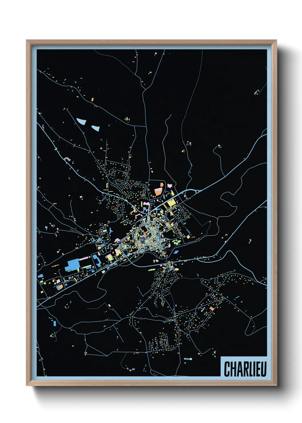 Une affiche de carte sur Charlieu