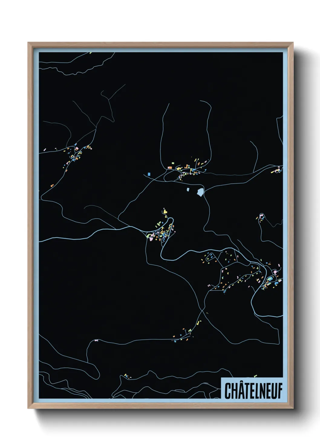 Une affiche de carte sur Châtelneuf