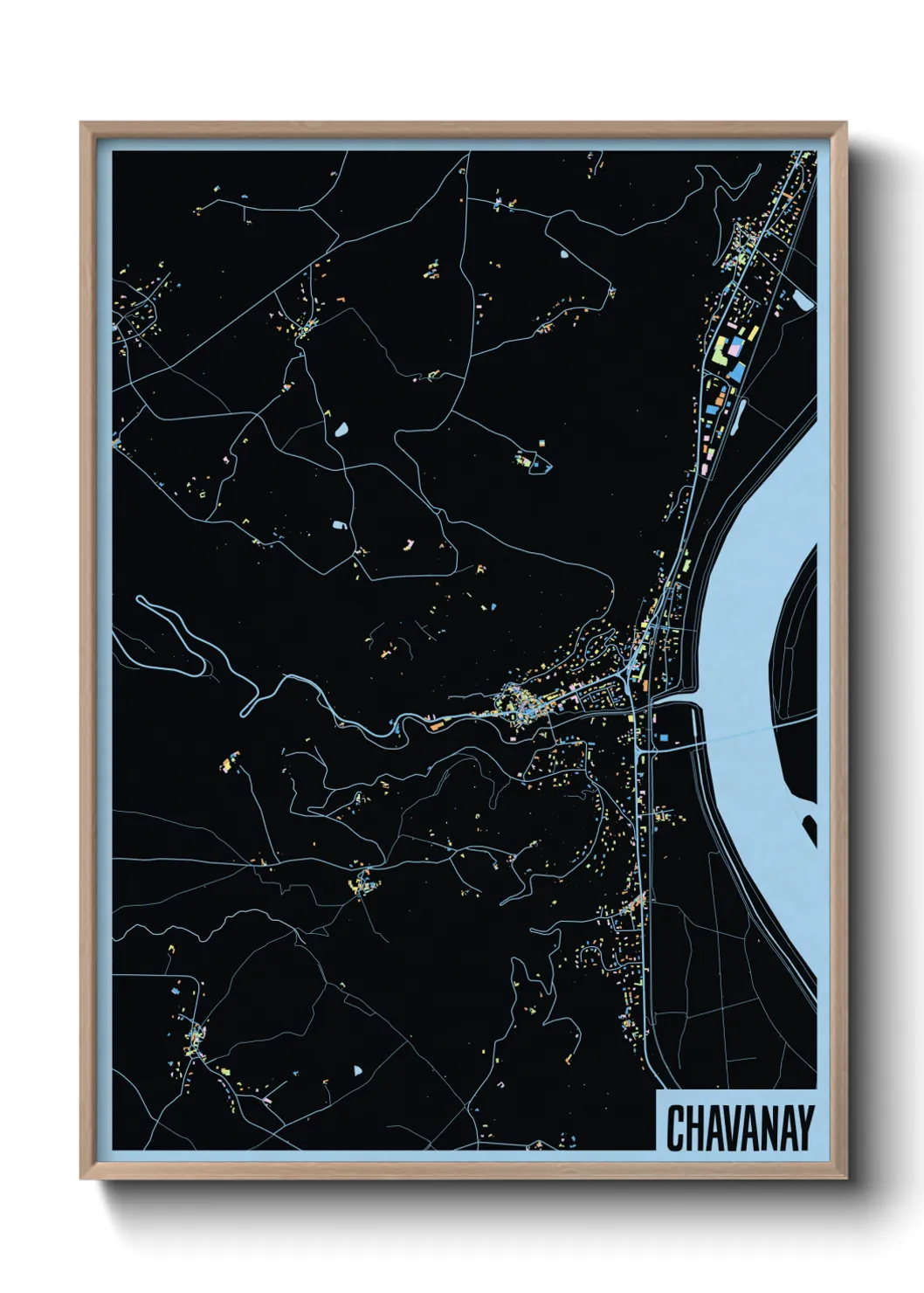 Une affiche de carte sur Chavanay