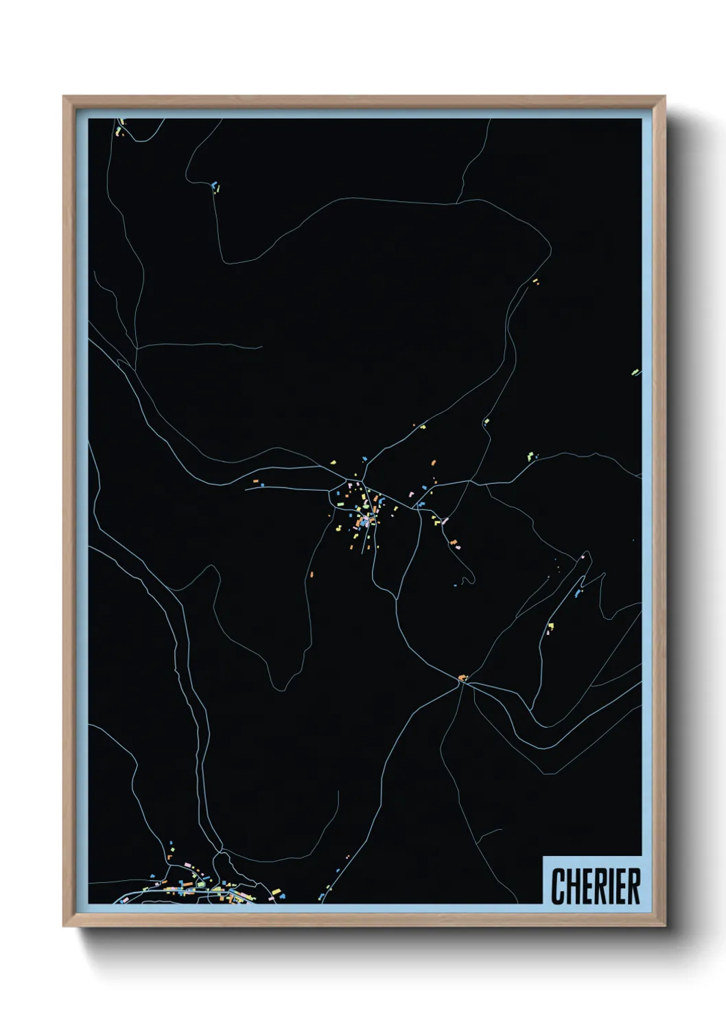 Une affiche de carte sur Cherier