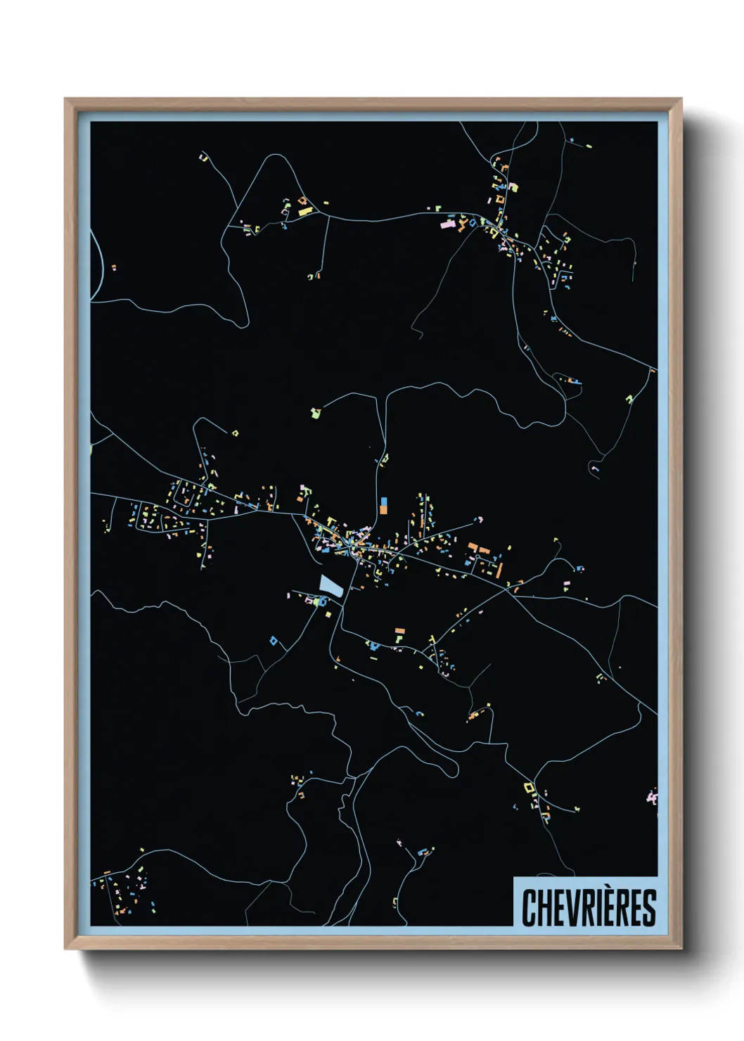 Une affiche de carte sur Chevrières