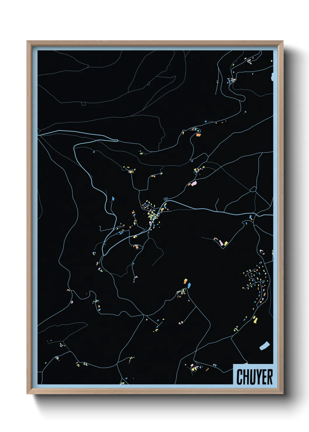 Une affiche de carte sur Chuyer