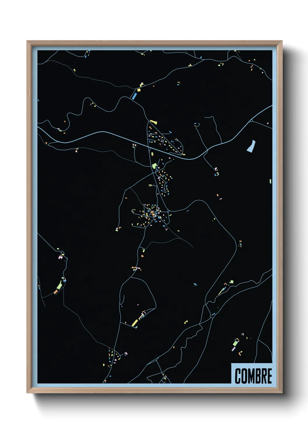 Une affiche de carte sur Combre