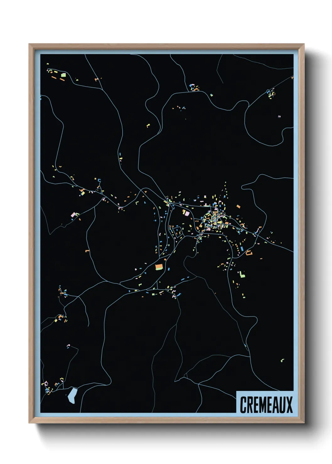 Une affiche de carte sur Cremeaux