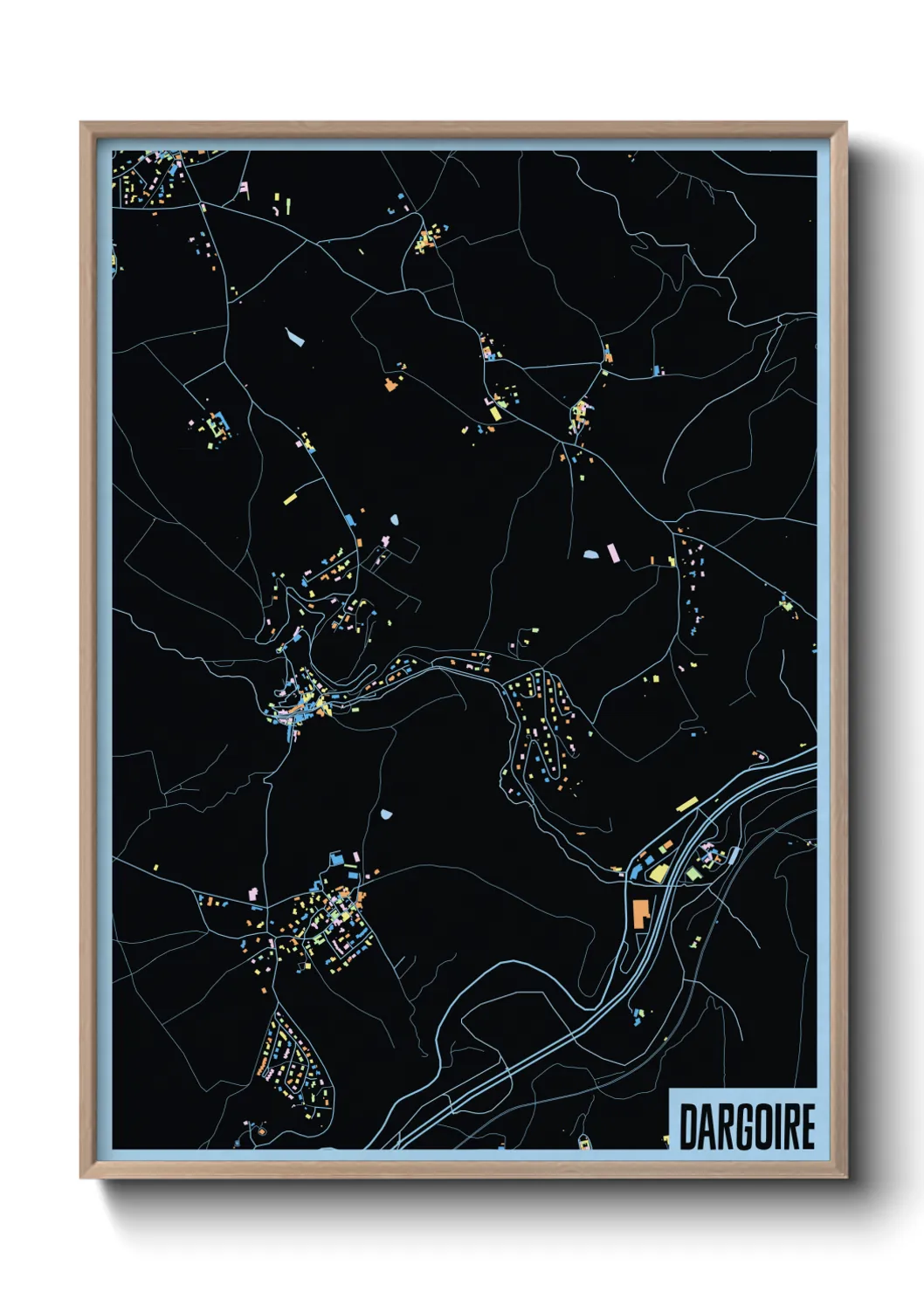 Une affiche de carte sur Dargoire