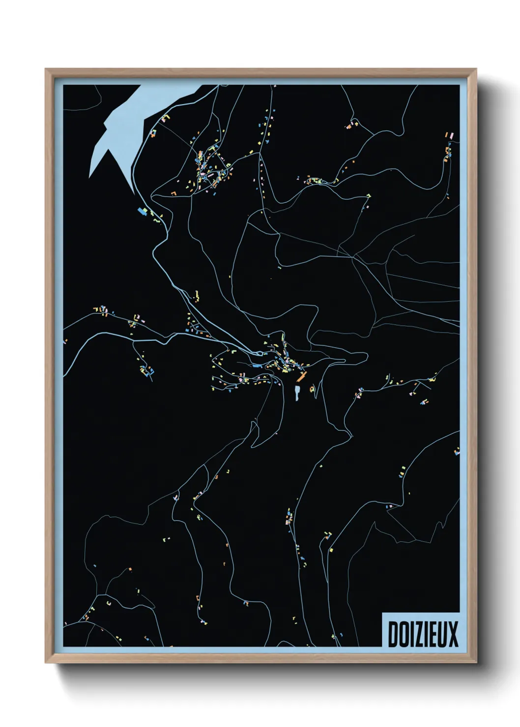 Une affiche de carte sur Doizieux