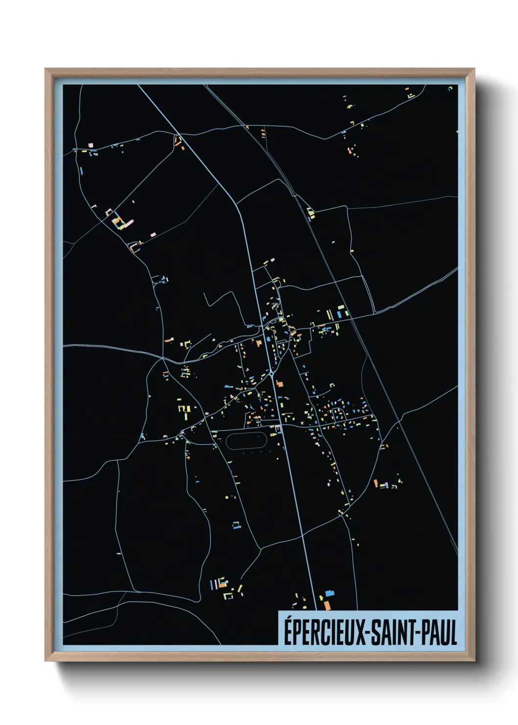 Une affiche de carte sur Épercieux-Saint-Paul