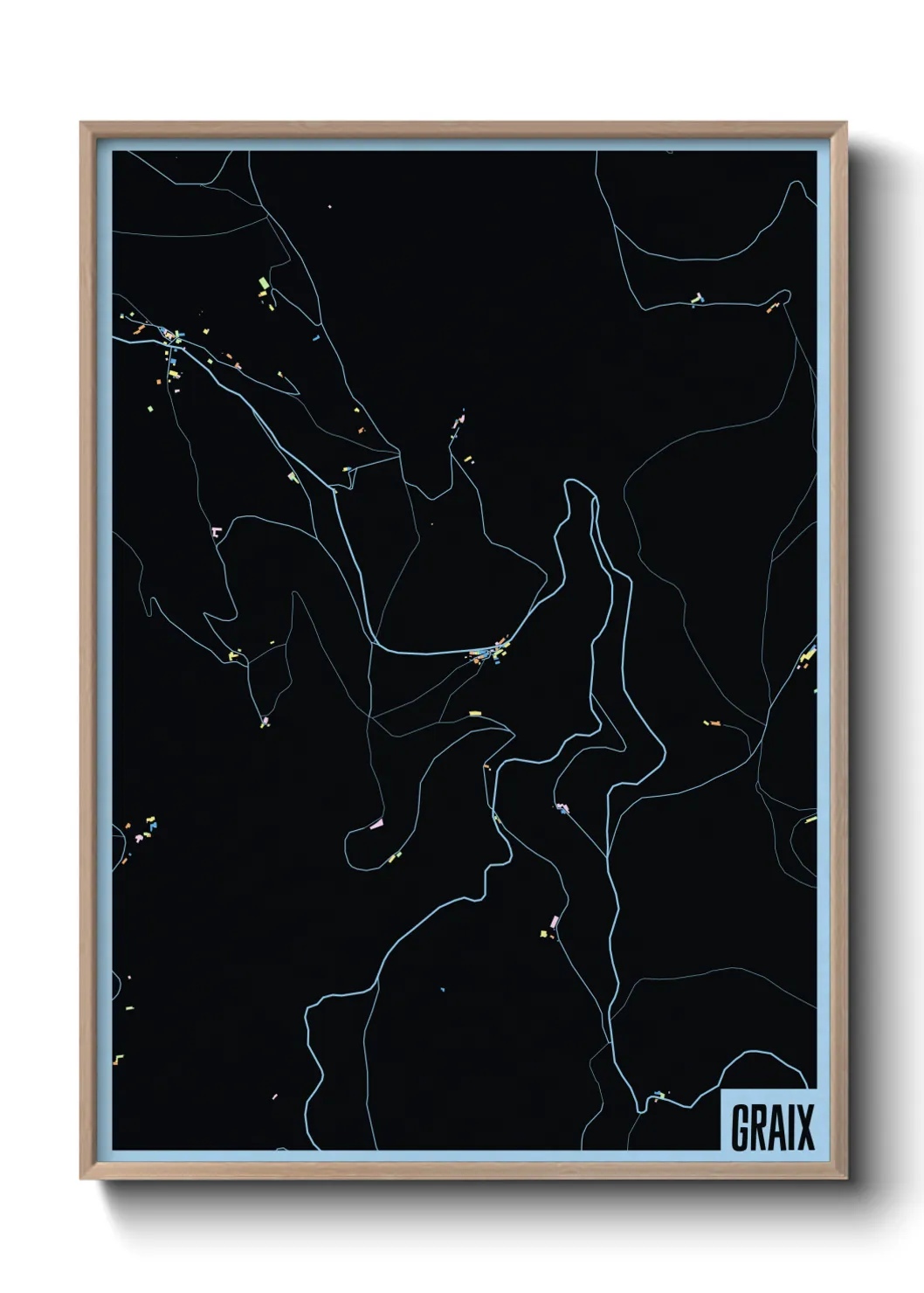 Une affiche de carte sur Graix