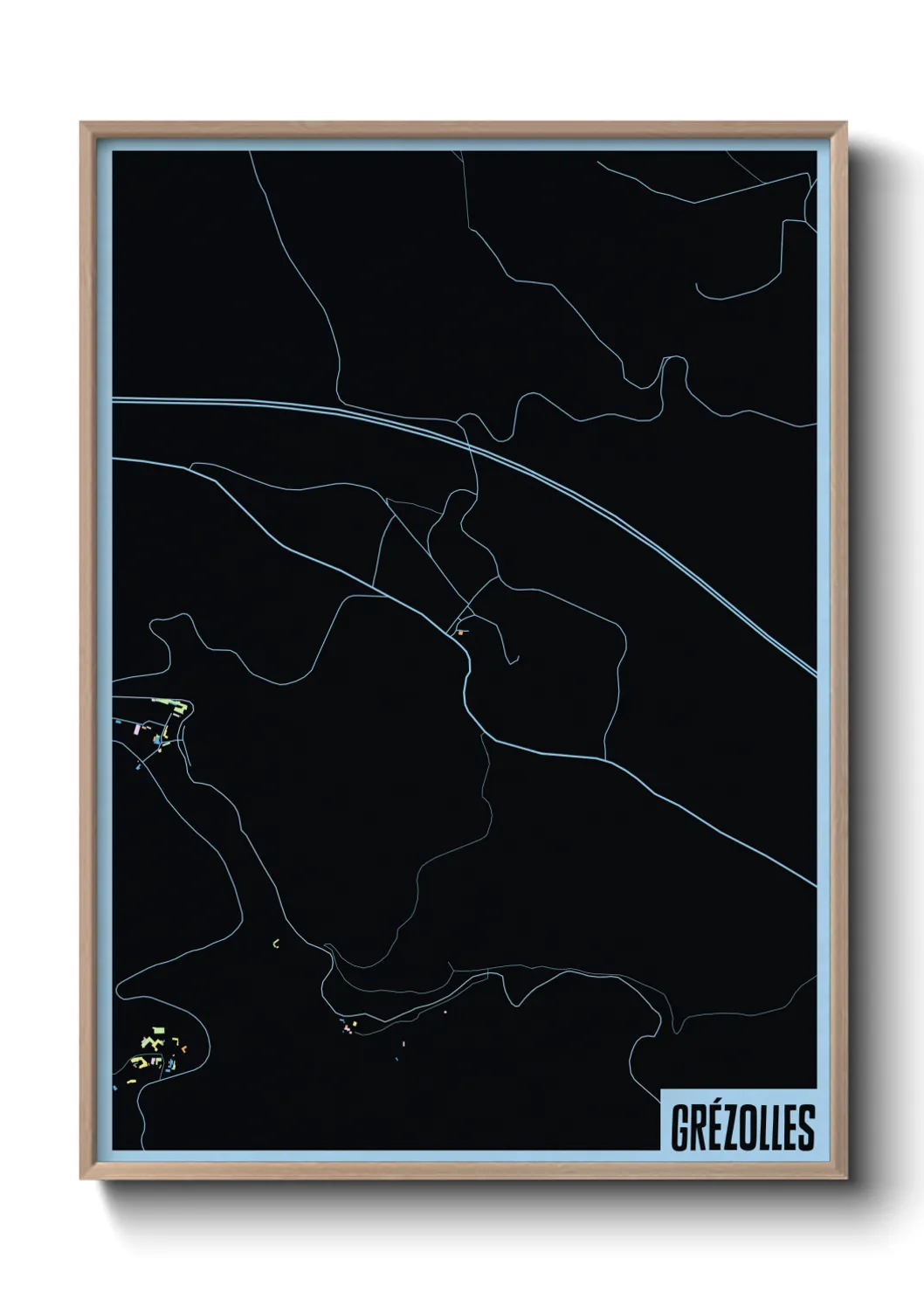 Une affiche de carte sur Grézolles