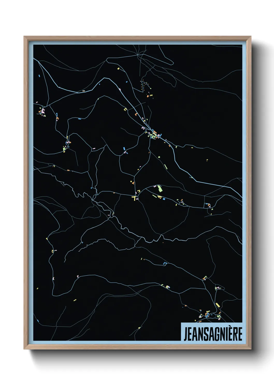 Une affiche de carte sur Jeansagnière