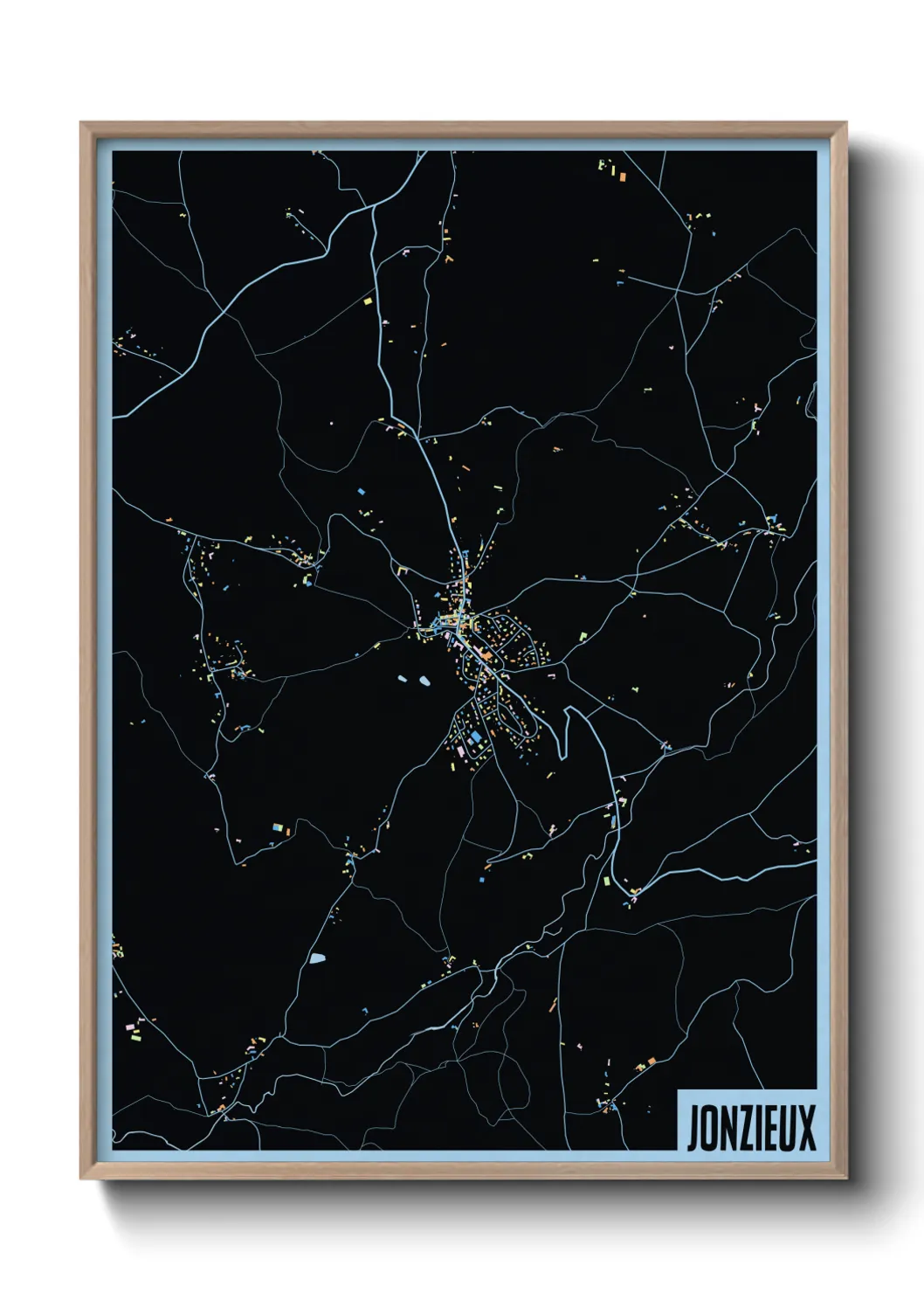 Une affiche de carte sur Jonzieux