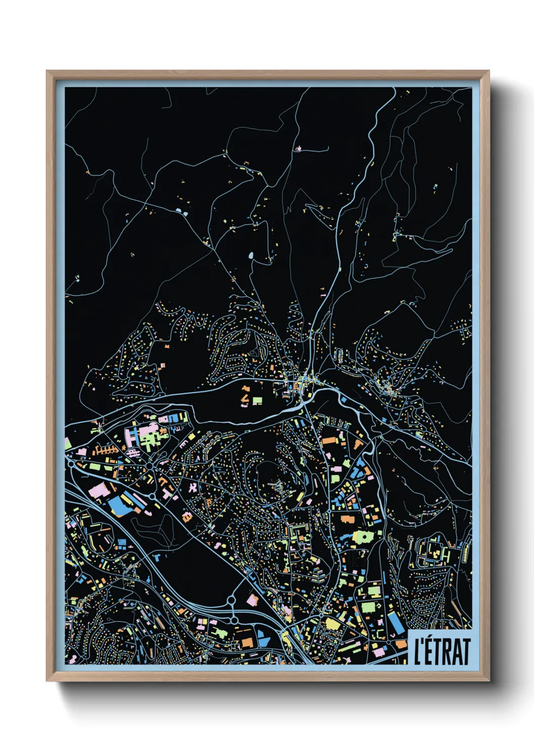 Une affiche de carte sur L'Étrat