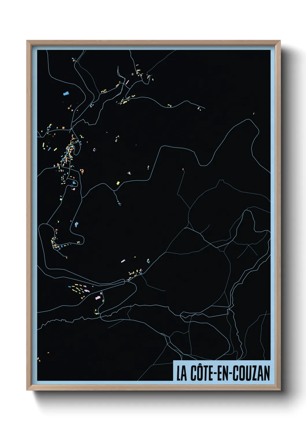 Une affiche de carte sur La Côte-en-Couzan